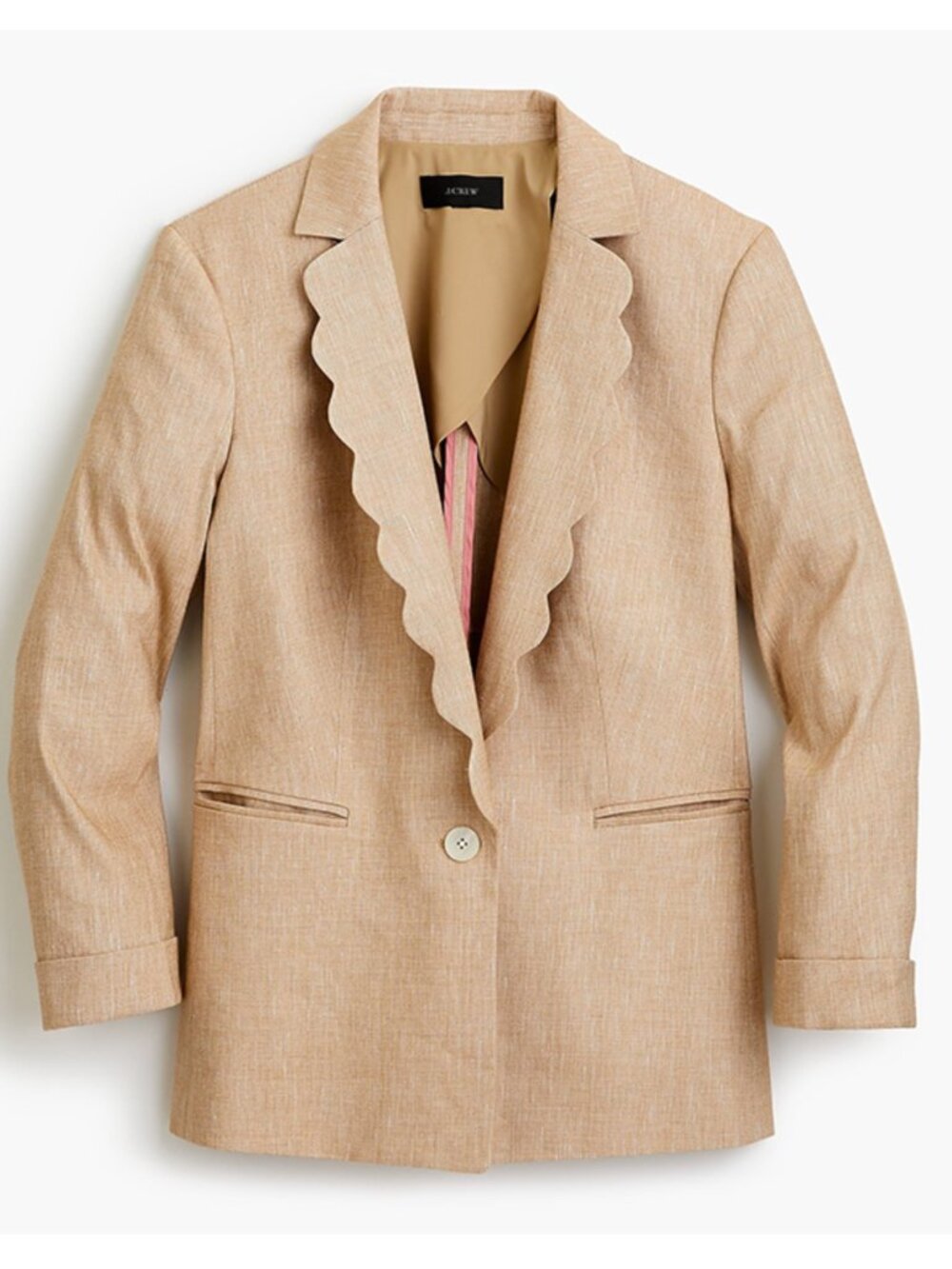 J CREW - Womens - Linen Scalloped Blazer - Size 14